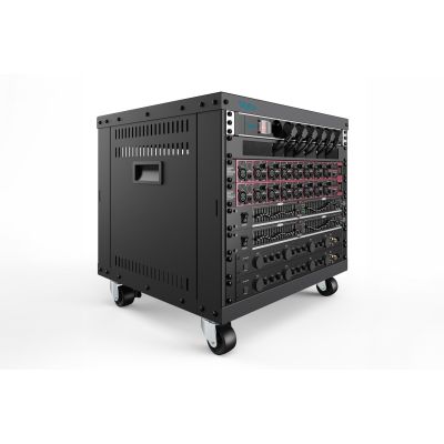 4. 8U AVS rack, 420 x 507 x 460 mm threaded mountingholes, castors, bl