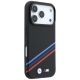 4. BMW M Quadrille Kevlar Print Tricolor Lines & Metal Logo MagSafe Case for iPhone 18 Pro Max / 17 Pro Max - Black