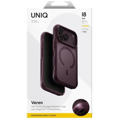 7. Uniq Veren Magclick Charging case for iPhone 18 Pro / 17 Pro - burgundy