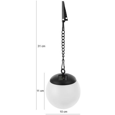 6. SOLAR LAMP PLASTIC BALL HANGING WITH CLIP 10X30CM SET OF 2 PCS