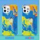 2. Kingxbar Watercolor Series color case for iPhone 12 Pro Max yellowblue