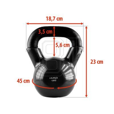 28. Kettlebell iron covered with vinyl HMS KNV12 BLACK