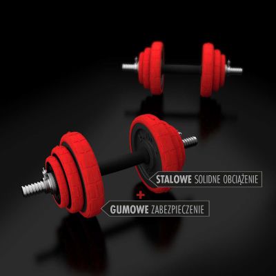 9. Rubber-coated dumbbells HMS SGGX20 with a 20kg barbell function