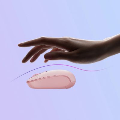 13. Baseus F01B Wireless Mouse 2.4GHz + Bluetooth 3.0 + 5.0 – Pink
