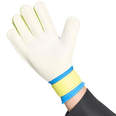 3. adidas Predator Training Goalkeeper Gloves White, Yellow, and Blue KA7786