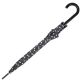 4. Long semi-automatic umbrella with curved handle, black with white dots SEMI LINE