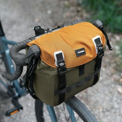 6. Rockbros W019 Handlebar Bike Bag 13.5-24L - Green-Orange