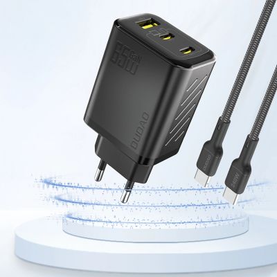 2. Dudao A29 65W GaN Wall Charger 2 x USB-C + 1 x USB-A - Black