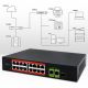 8. Qoltec SWITCH Fast Ethernet PoE Network Switch | 16x RJ45 10/100 Mb/s | 2x RJ45 Uplink 1000 Mb/s | 1x SFP 1000 Mb/s