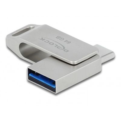4. DeLOCK Pendrive USB-C + Type-A 5 Gbps 64 GB - metal casing