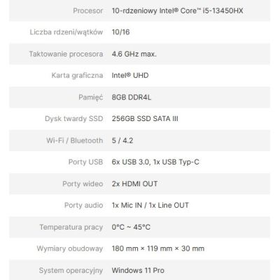 7. AVTEK COMPUTER OPS I5 13450HX 8GB 256GB/WIN 11 PRO