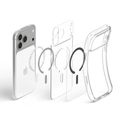 6. Spigen Ultra Hybrid MagSafe Case for iPhone 18 Pro / 17 Pro - Clear Graphite
