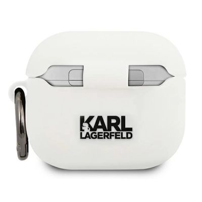 2. Karl Lagerfeld Silicone Choupette Case for AirPods 3 - White