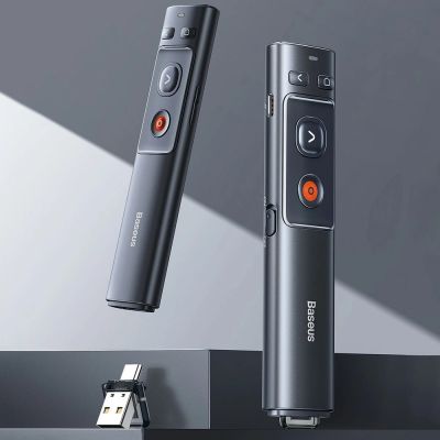 12. Baseus Orange Dot Wireless Presentation Laser Pointer - Gray (with battery)
