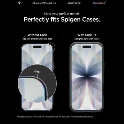 5. Spigen Glas.tR EZ Fit Tempered Glass for iPhone 16 Pro / 17 / 17 Pro - 2 pcs.