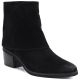 Women's leather cowboy boots with rolled-up upper, black Potocki JE19497