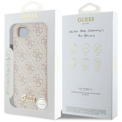 8. Guess 4G Script Logo MagSafe iPhone 16e Case - Pink