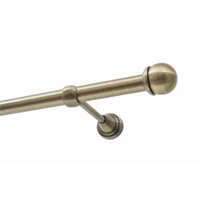 Single Curtain Rod Ø 19 mm, Antique Brass, 400 cm, MAX KOWALSKI Finial