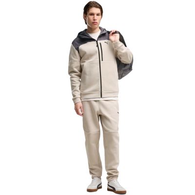 5. Men's Puma Tech Material Mix Full-Zip Hoodie Beige 694490 82