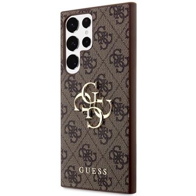 2. Guess 4G Big Metal Logo Case for Samsung Galaxy S24 Ultra - Brown