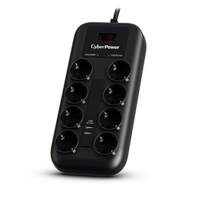 2. CyberPower P0820SUF0-DE surge protector Black 8 x mains socket 200 - 250 V 1.8 m