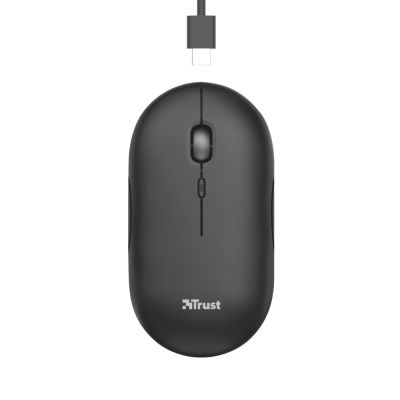 2. TRUST Puck Rechargeable Wireless Ultra-Thin Black Mouse