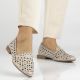 8. Women's leather openwork shoes, beige, Filippo DP7710