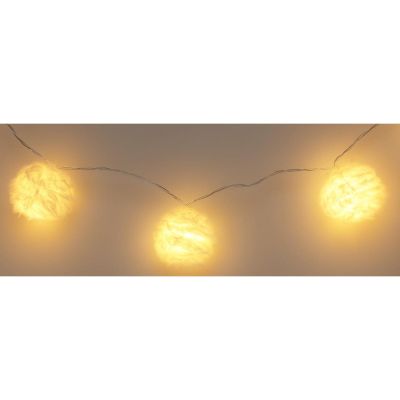 11. FUR BALL GARLAND LAMPS BATTERY-OPERATED 50MM LED WARM WHITE