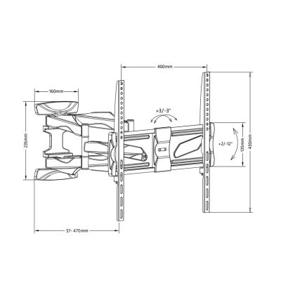 2. Maclean MC-781 TV wall mount (Swivel, wall, tilt; 26" - 55"; max. 45kg)