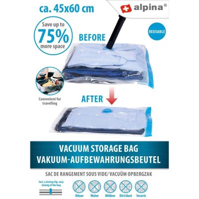 19. VACUUM BAG FOR STORING CLOTHES, BEDDING 45x60cm ALPINA