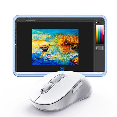 7. Baseus F02 Wireless Ergonomic Bluetooth Mouse - White