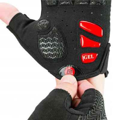 4. Rockbros S169BR M cycling gloves with gel inserts - black and red