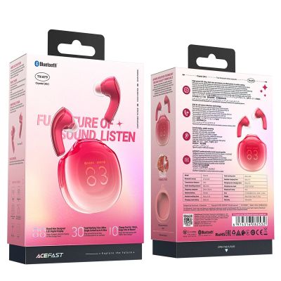 9. Acefast T9 Bluetooth 5.3 in-ear wireless headphones - red