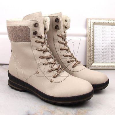 5. Comfortable insulated leather boots Rieker W RKR614, beige