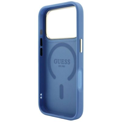 7. Guess Embossed 4G Classic MagSafe Case for iPhone 17 Pro Max / 18 Pro Max - Blue