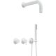 Concealed shower set with hand shower - with horizontal tap
