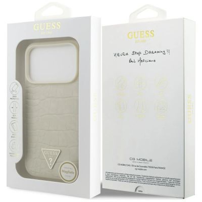 8. Guess Croco Triangle Logo MagSafe case for iPhone 17 Pro - gold