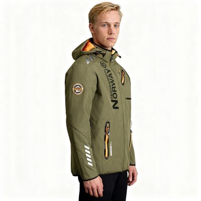 5. Geographical Norway Royaute DB 068 M WY1996H/GN-Kaki / Orange Softshell Jacket