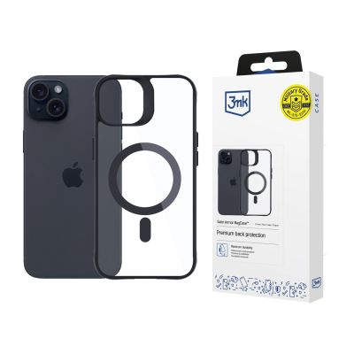 15. 3mk Satin Armor MagCase with MagSafe for iPhone 15 - Clear with Black Frame