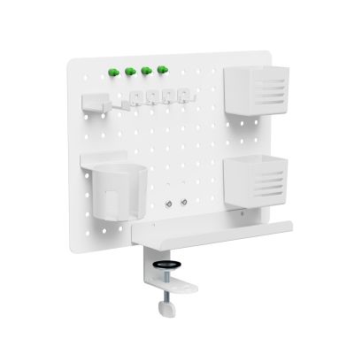 4. Activejet APB-002W Desk Organizer. Rotating perforated board. Gray and white.