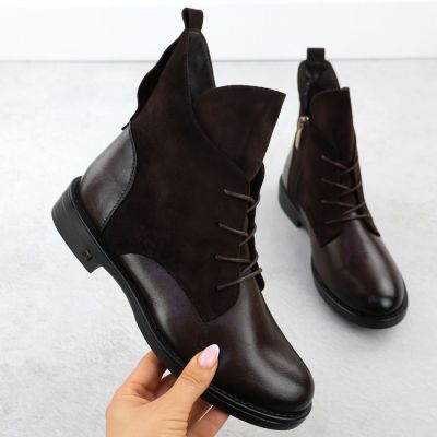 2. Women’s Brown Suede Ankle Boots Potocki Z25-SZ12080