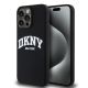 DKNY Liquid Silicone White Printed Logo MagSafe case for iPhone 15 Pro Max - black