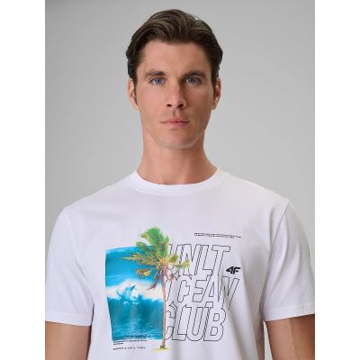 4. Men's regular printed T-shirt 4F 4FRSS26TTSHM4303-10S