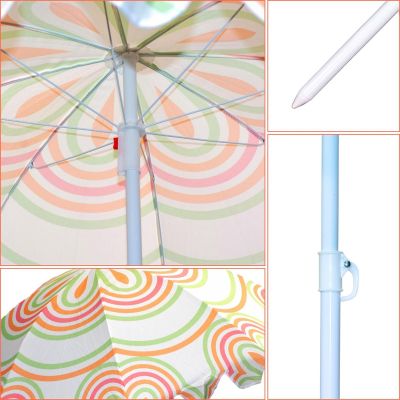 3. BEACH AND GARDEN UMBRELLA 160 CM ORANGE GREEN