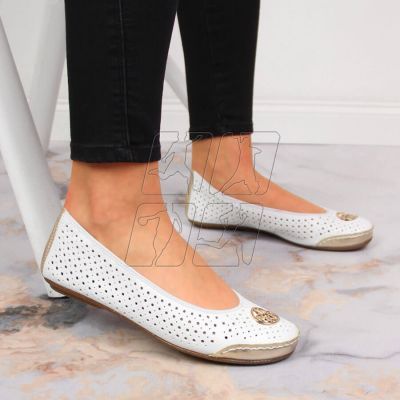 6. Rieker W RKR516 openwork ballerinas white