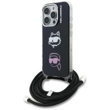 Karl Lagerfeld IML Crossbody Karl&Choupette Head Case for iPhone 16 Pro - Black