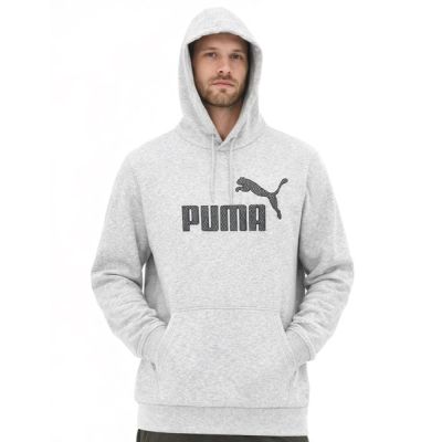 Puma men's gray fashionable cotton kangaroo sports hoodie