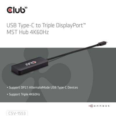 6. CLUB3D CSV-1553 USB Type-C Hubs and Concentrators, Black