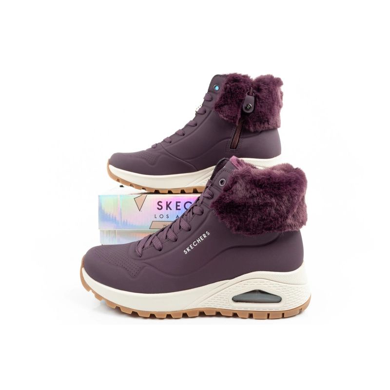 19. Skechers Uno Rugged Women's Insulated Winter Boots Purple