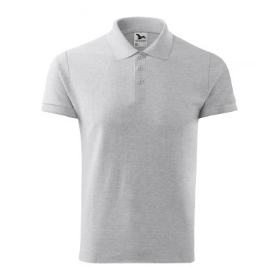 3. Malfini Cotton M MLI-21203 light gray melange polo shirt
